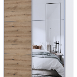 Шафа купе G-Caiser Білий Дуб Евок 1 ДСП / 1 дзеркало 160х60х240 (42005071)
